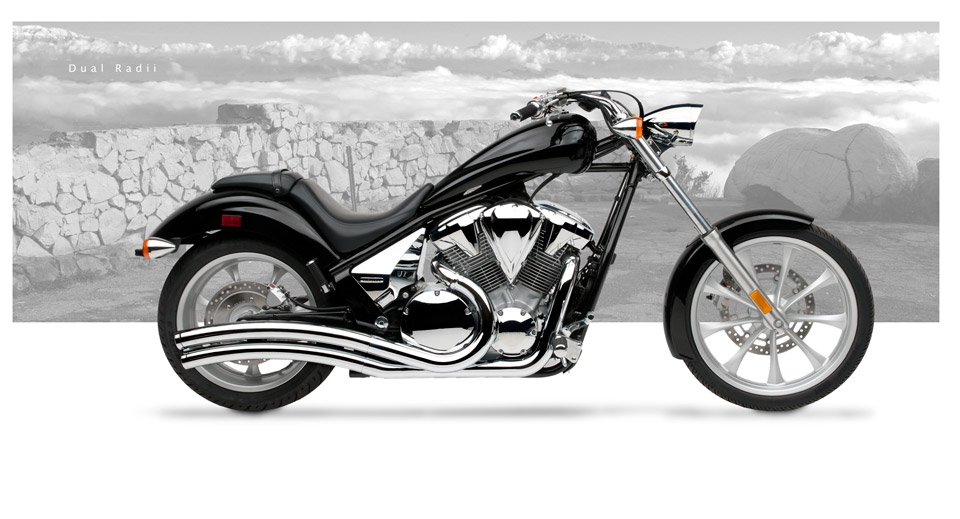 Hard krome dual radius exhaust honda fury #3