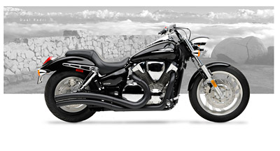 Motorcycle Dual Exhaust on Honda Vtx1300c 2004 09 Motorcycle Exhaust   Hard Krome