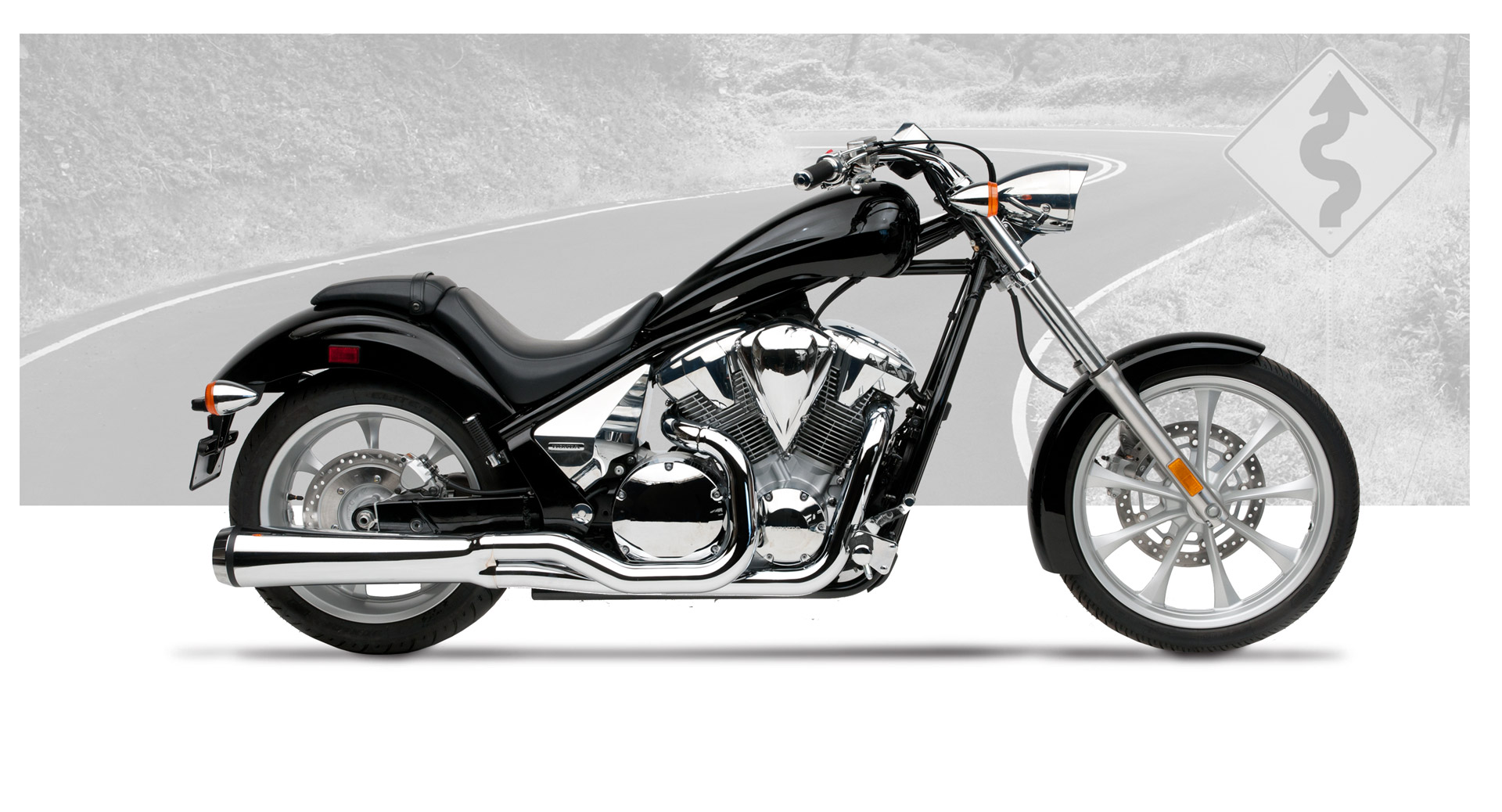 Hard krome exhaust for honda fury #5