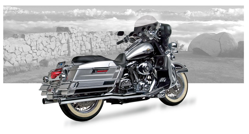 Harley-Davidson Touring Models 1995-06 - Hard-Krome 3 Inch T-Rex True Duals
