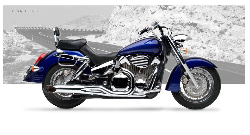 Honda VTX1300R,S 2003-09 - Hard-Krome Sideburner