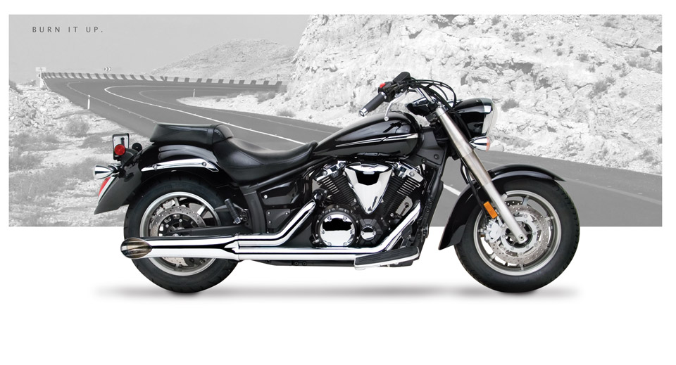 Yamaha V Star 1300  2007-12 - Hard-Krome Sideburner