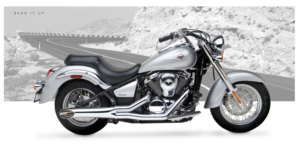 Kawasaki Vulcan 900 Classic 2006-13 - Hard-Krome Sideburner