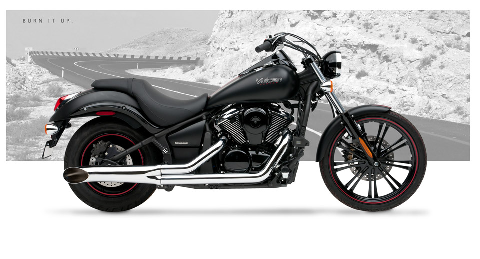 Kawasaki Vulcan 900 Custom 2007-13 - Hard-Krome Sideburner