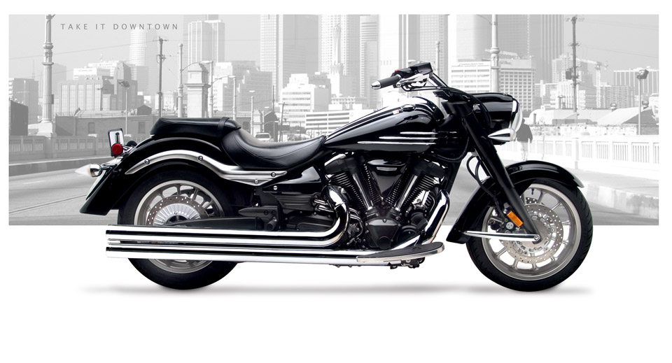 Yamaha Roadliner 1900 2006-12 - Hard-Krome 3 Inch Big Straights