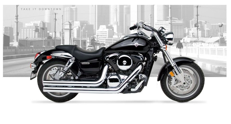 Kawasaki Vulcan 1600B Mean Streak 2004-08 - Hard-Krome 3 Inch Big Straights