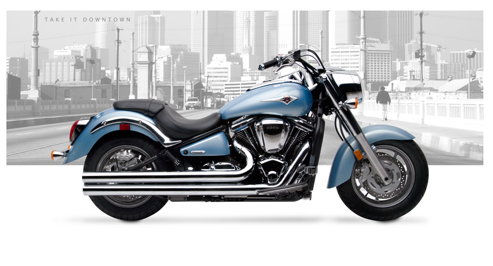 Kawasaki Vulcan 2000 Classic 2004-12 - Hard-Krome 3 Inch Big Straights