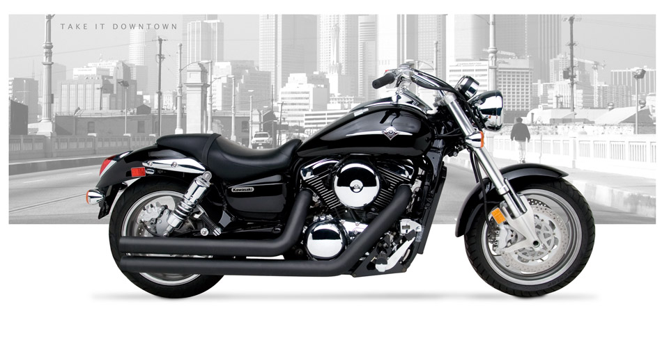 Kawasaki Vulcan 1600B Mean Streak 2004-08 - Hard-Krome 3 Inch Big Straights