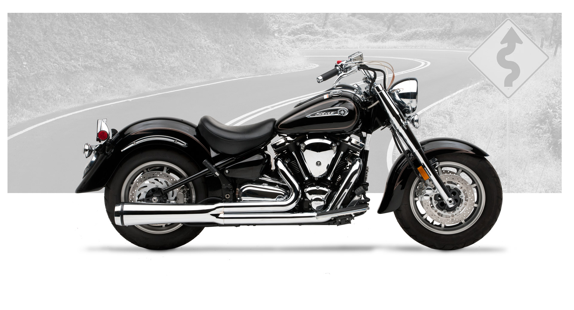 Yamaha Road Star 1600 1700 Motorcycle Exhaust Velocity Pro Chrome Hard Krome