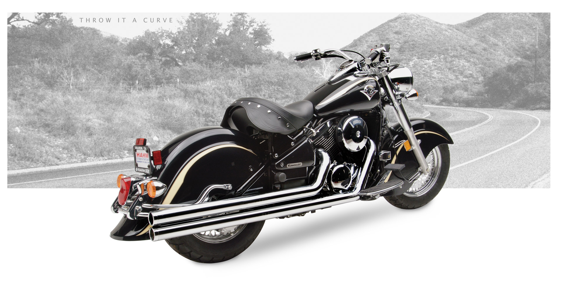 Kawasaki Vulcan Drifter Motorcycle Exhaust - American II Chrome | Hard-Krome